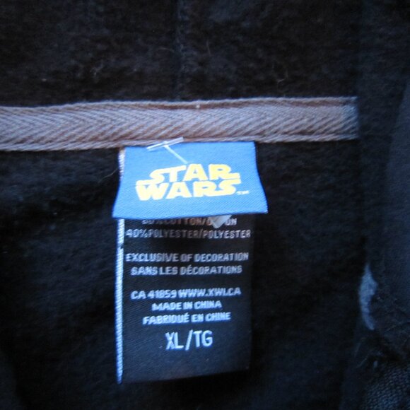 Star Wars Mens Black Hoodie Zipper Sweatshirt Screen Printed Darth Vader Size XL - Picture 2 of 14